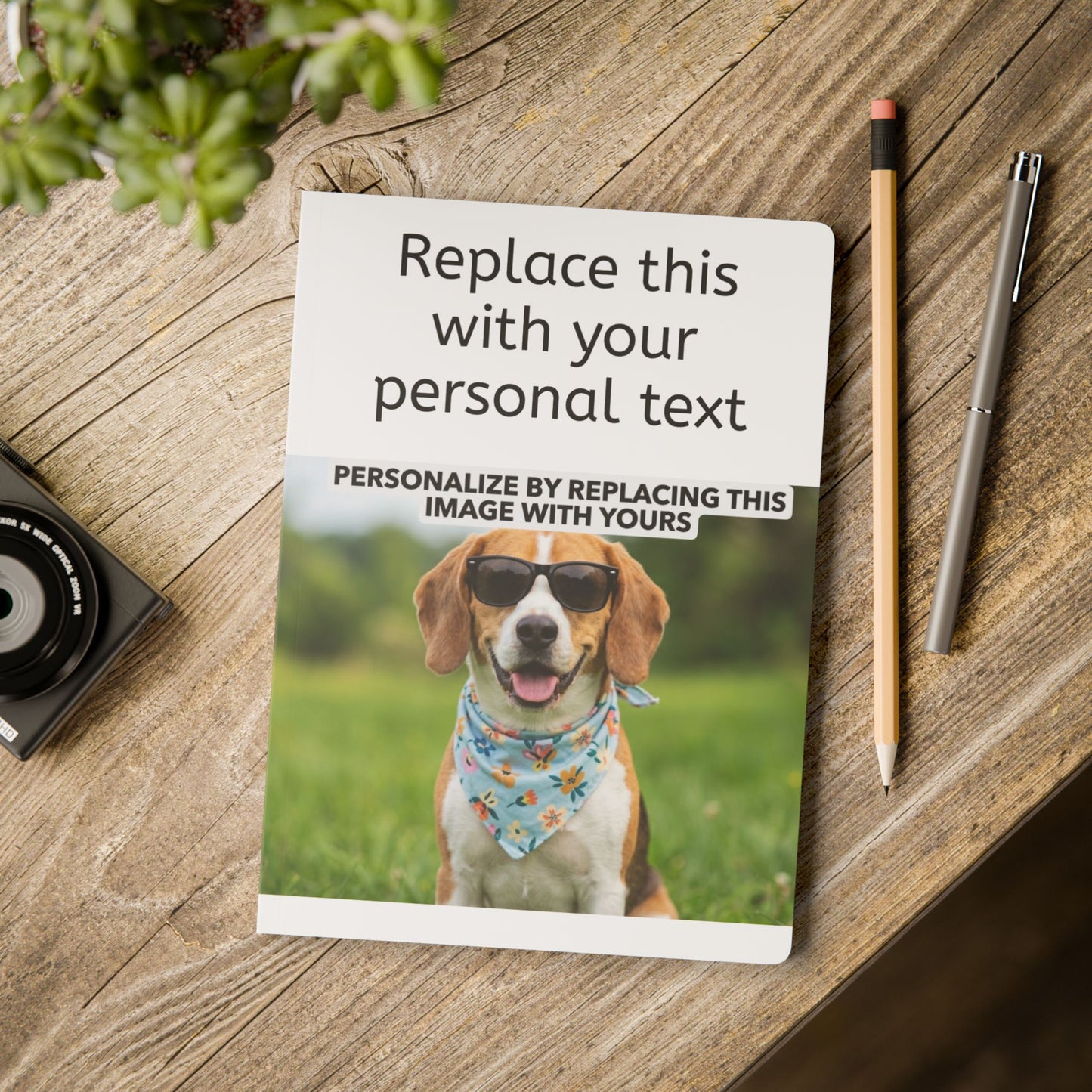Personalized Photo Journal — Custom Softcover Notebook with Your Image & Text