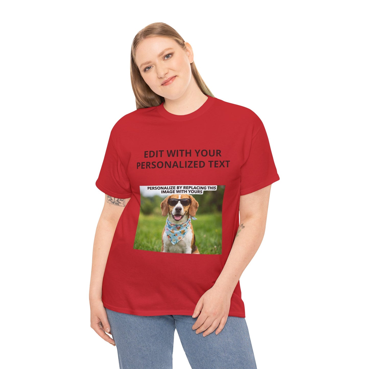 Fully Customizable Multi-Photo T-Shirt – Personalized Text & Image 2-Zone Tee