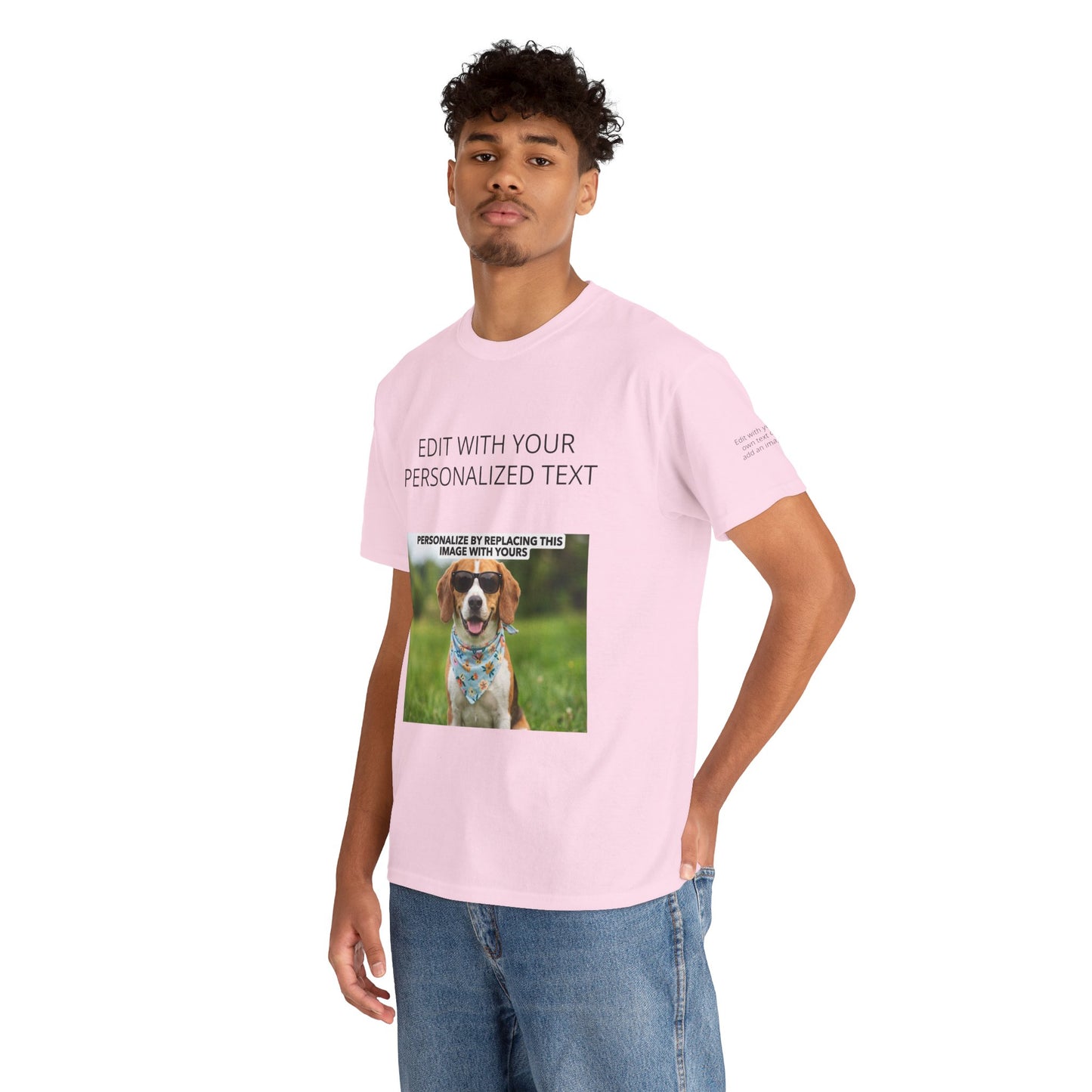Fully Customizable Multi-Photo T-Shirt – Personalized Text & Image 5-Zone Tee