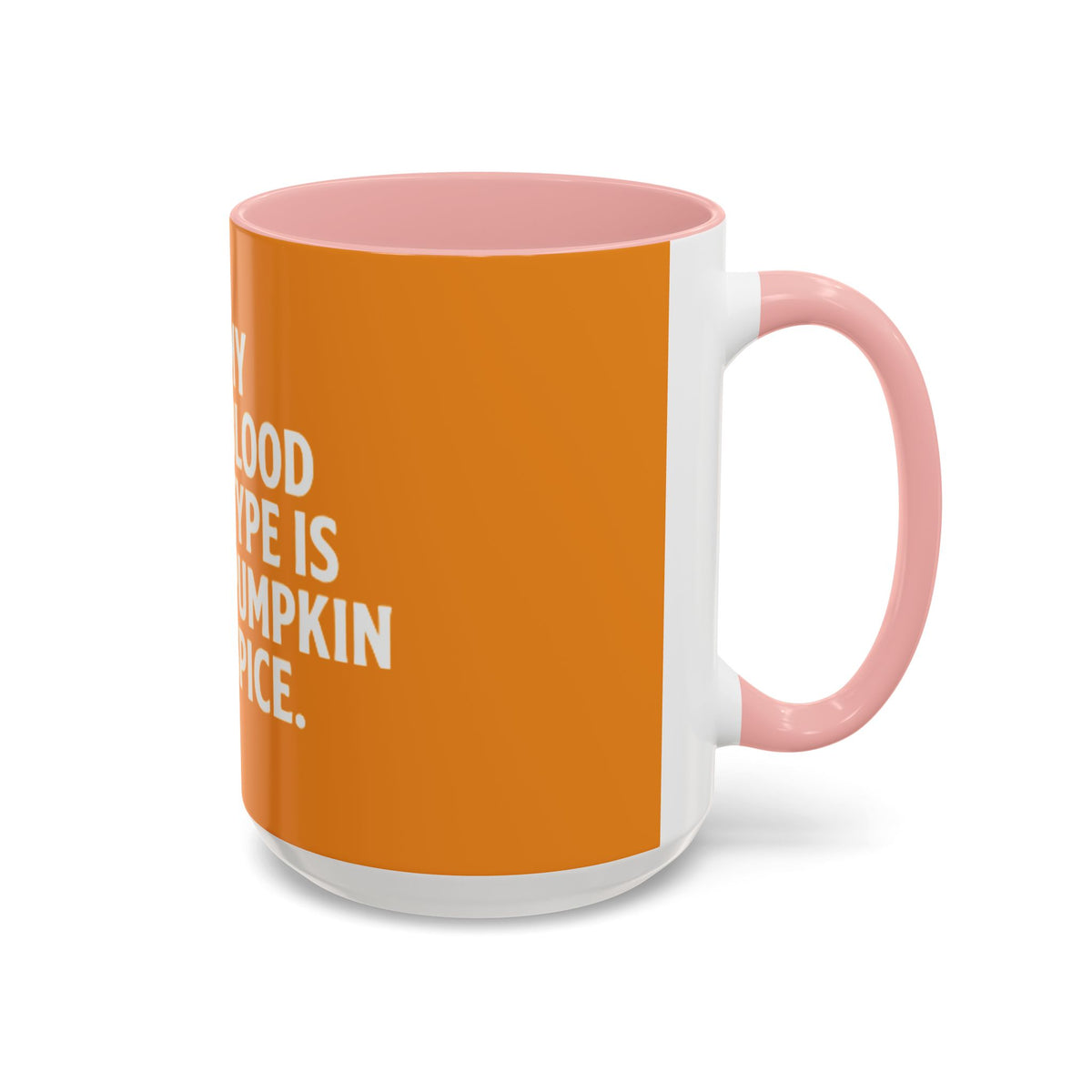 Pumpkin Spice Skull Coffee Mug — “My Blood Type Is Pumpkin Spice” Accent Mug