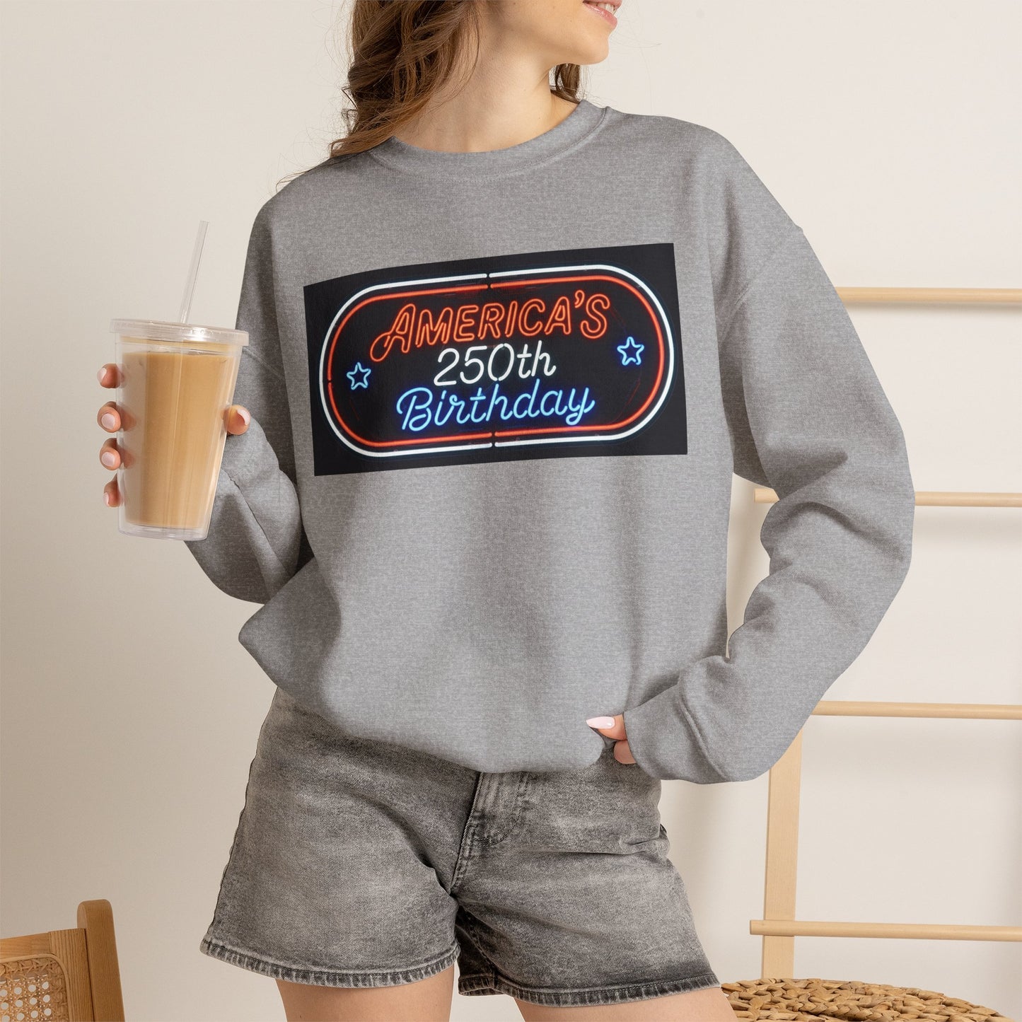 America's 250th Birthday Sweatshirt — Patriotic 4th of July Crewneck