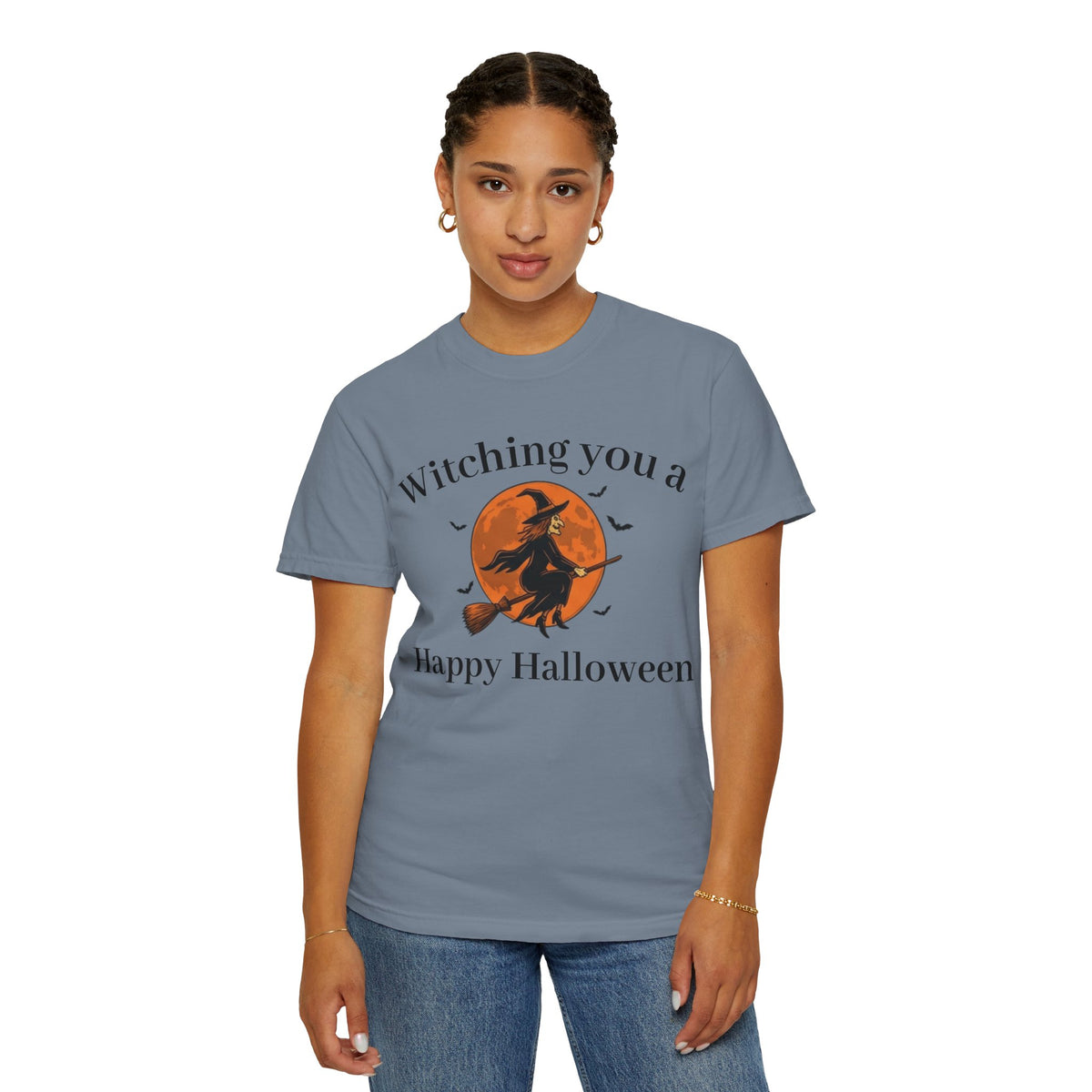 Halloween Witch T-Shirt — "Witching You a Happy Halloween" Graphic Tee