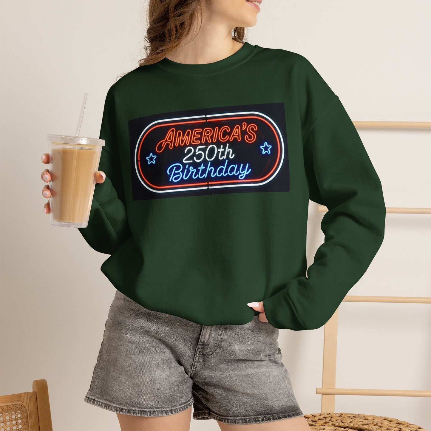 America's 250th Birthday Sweatshirt — Patriotic 4th of July Crewneck