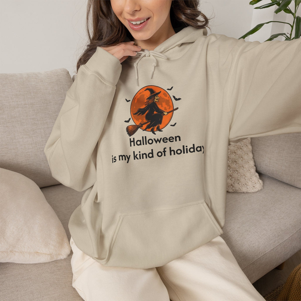 Halloween Hoodie — "Halloween is my kind of holiday" Witch Moon Sweatshirt