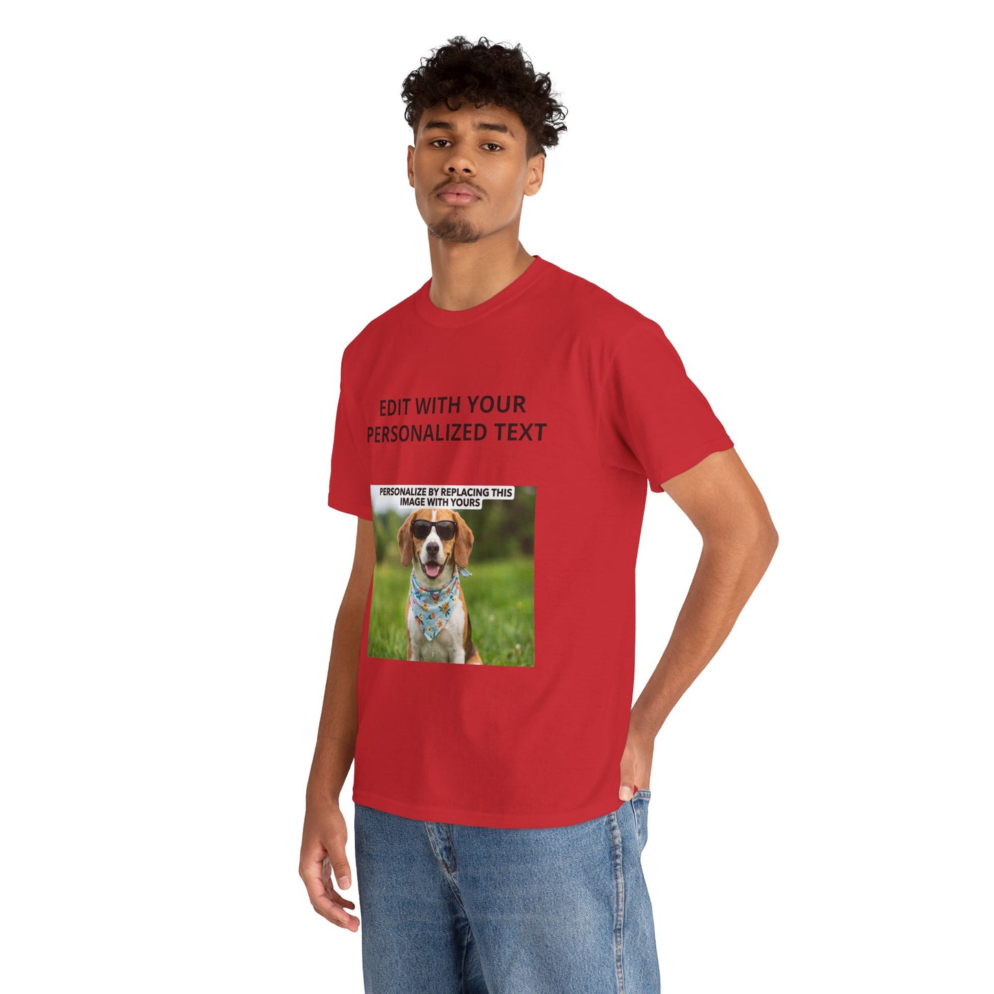 Fully Customizable Multi-Photo T-Shirt – Personalized Text & Image 2-Zone Tee