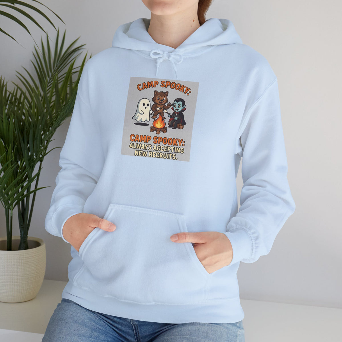 Halloween Camp Ghost Hoodie — "Camp Spooky" Cute Ghosts & Bonfire Sweatshirt