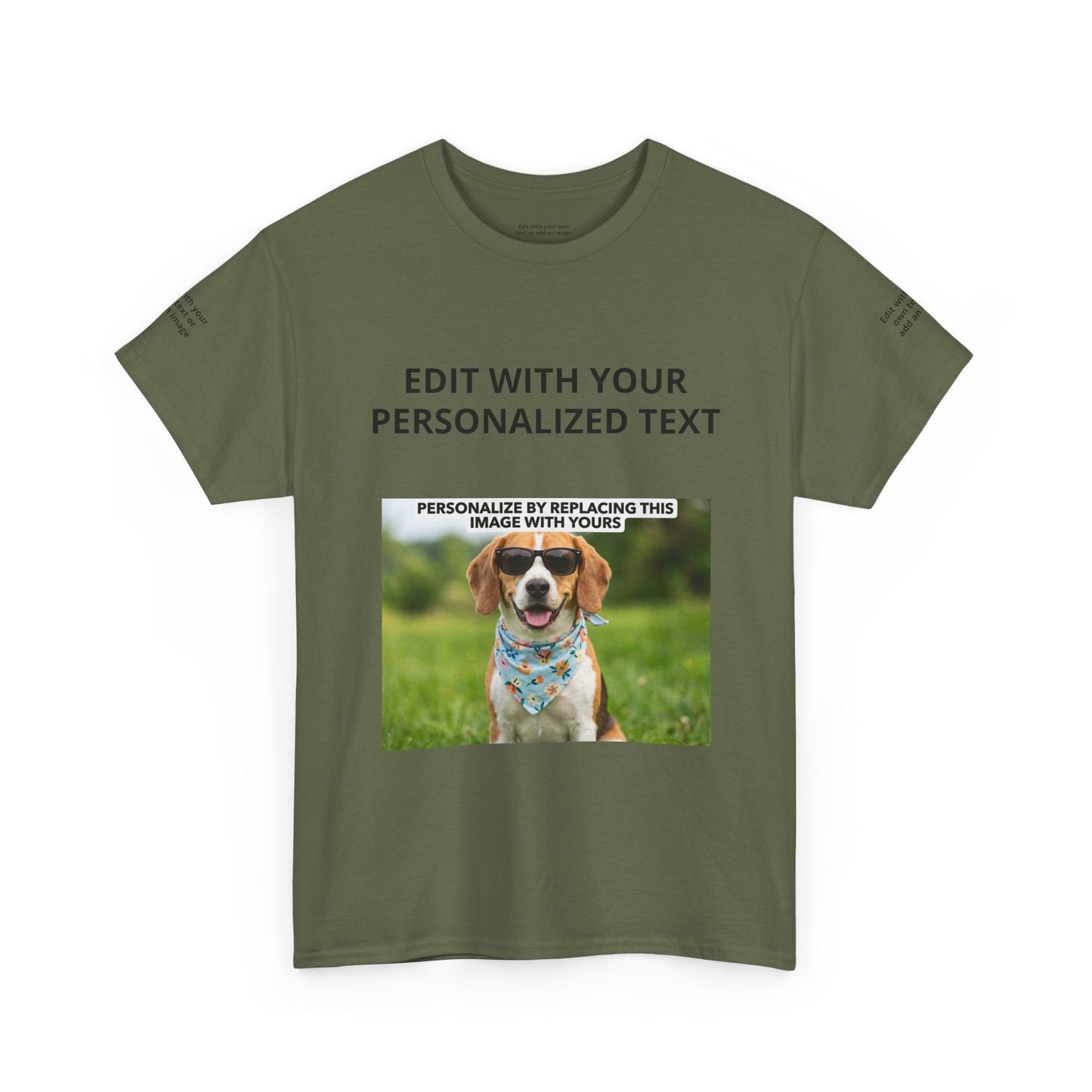 Fully Customizable Multi-Photo T-Shirt – Personalized Text & Image 5-Zone Tee