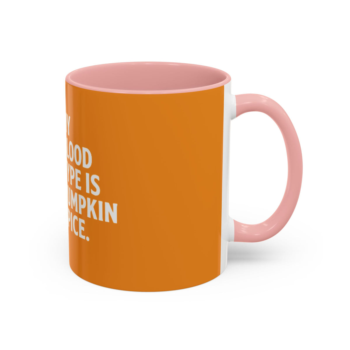 Pumpkin Spice Skull Coffee Mug — “My Blood Type Is Pumpkin Spice” Accent Mug