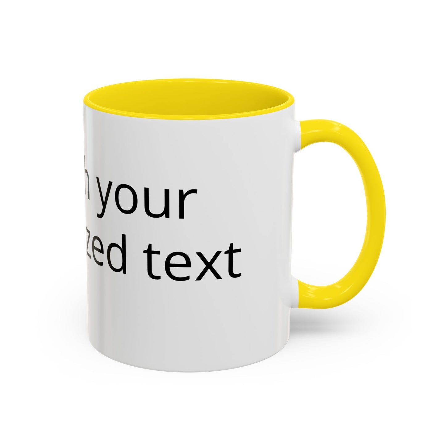 Personalized Accent Coffee Mug — Custom Text Black-Trim 11/15oz