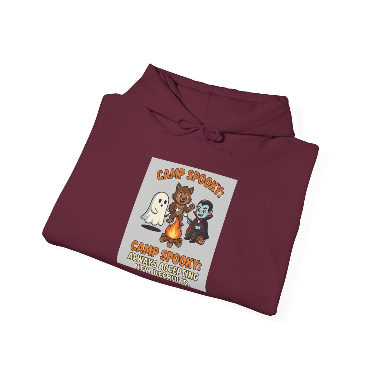 Halloween Camp Ghost Hoodie — "Camp Spooky" Cute Ghosts & Bonfire Sweatshirt