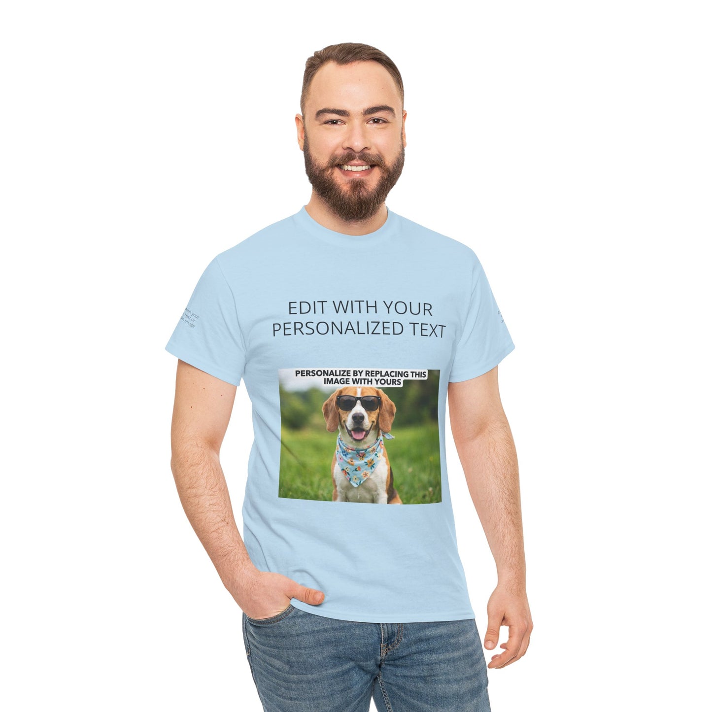 Fully Customizable Multi-Photo T-Shirt – Personalized Text & Image 5-Zone Tee