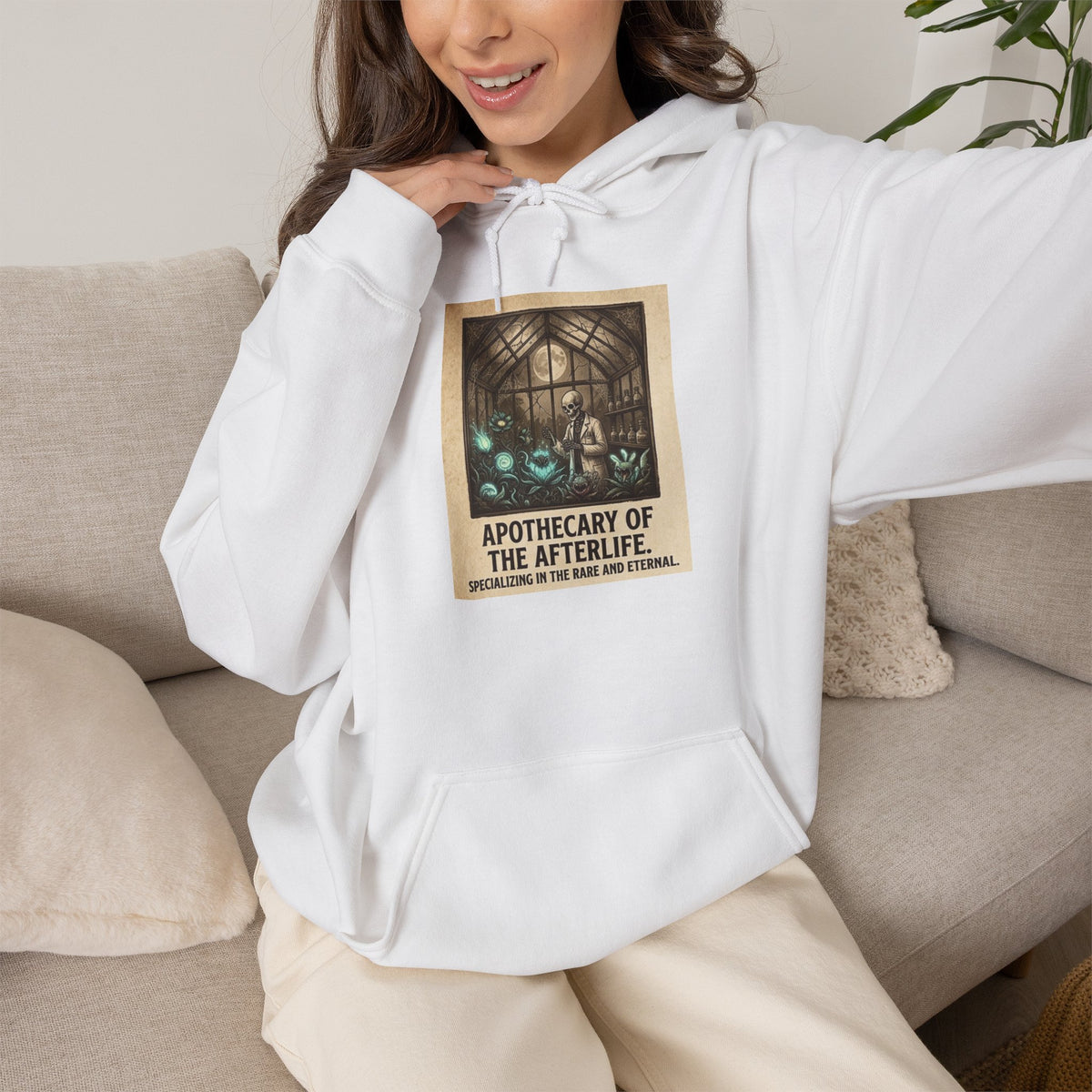 Apothecary of the Afterlife Hoodie – Gothic Vintage Potion Shop Sweatshirt