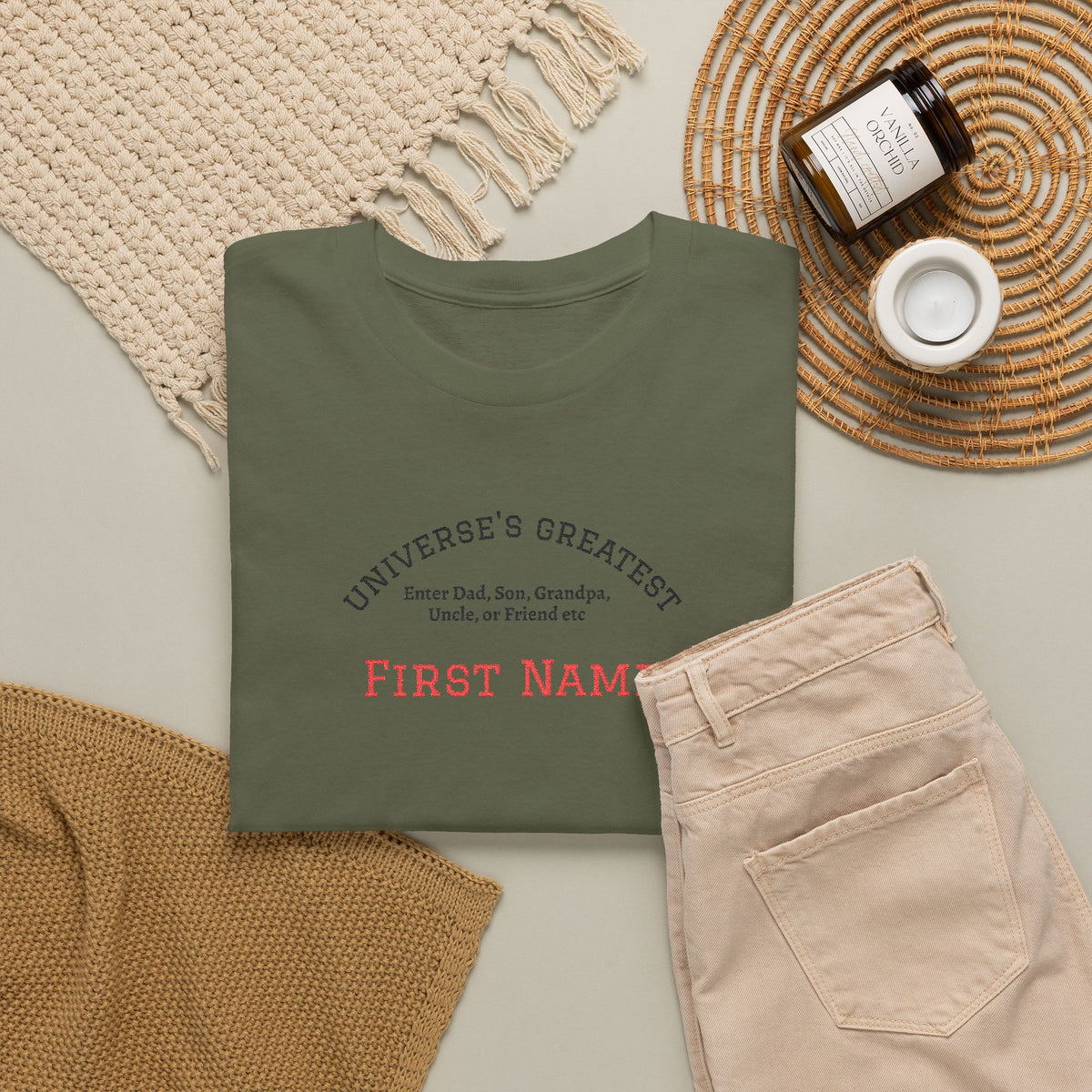 Embroidered "Universe's Greatest" Man - Dad, Son, Grandpa, Uncle or more - YOU DECIDE! - Personalized T-Shirt