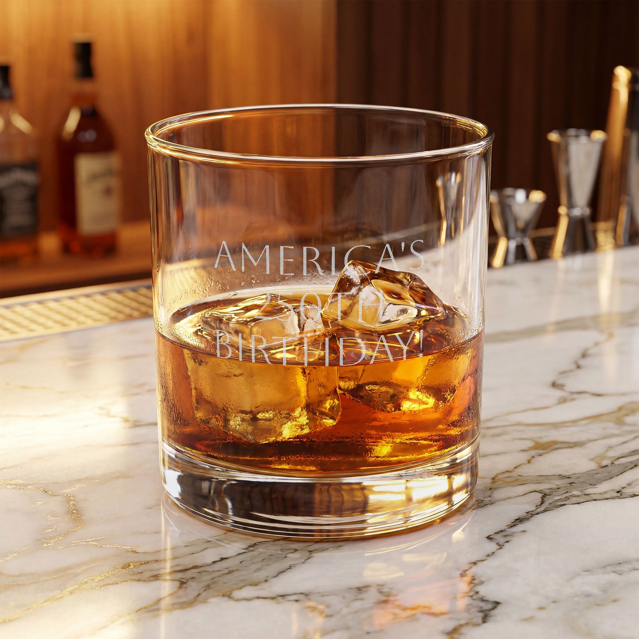 Engraved Whiskey Glass (10.5 oz) — Personalized Birthday & Milestone Rocks Glass