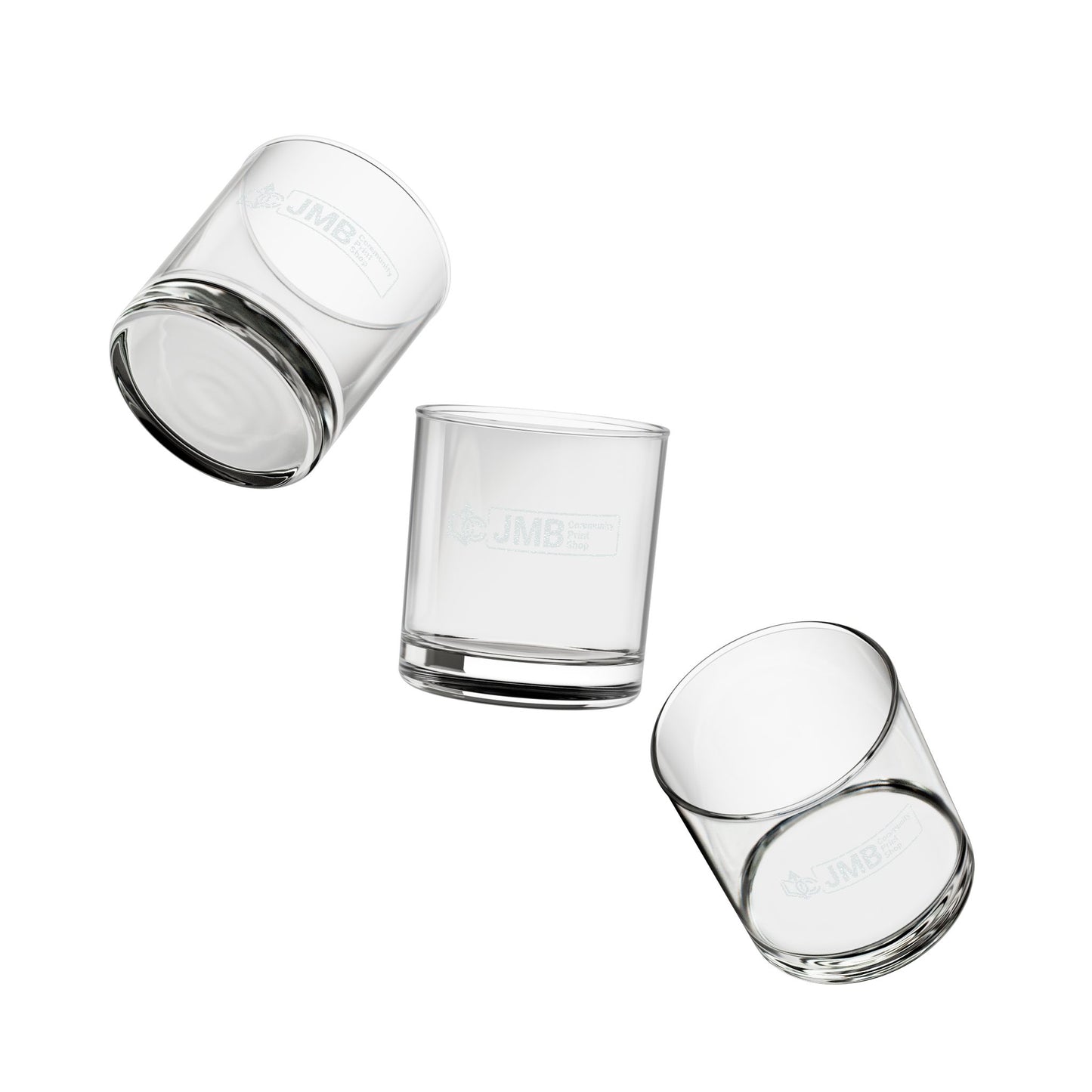 JMB Community Print Shop Engraved 10.5 oz Whiskey Glass — Personalized Rocks Tumbler