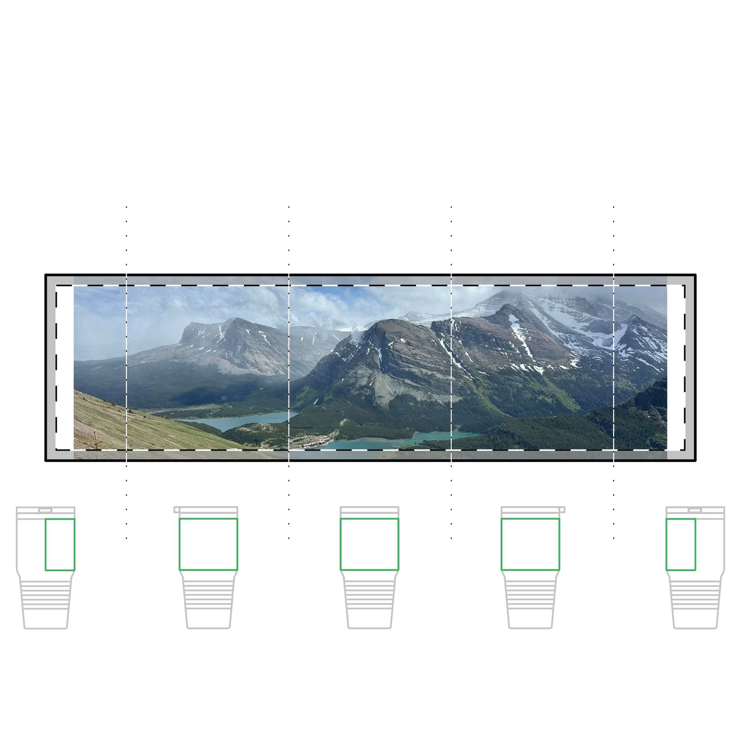 30oz Tumbler with Mountain Panorama – Glacier Tundra Scenic Travel Cup