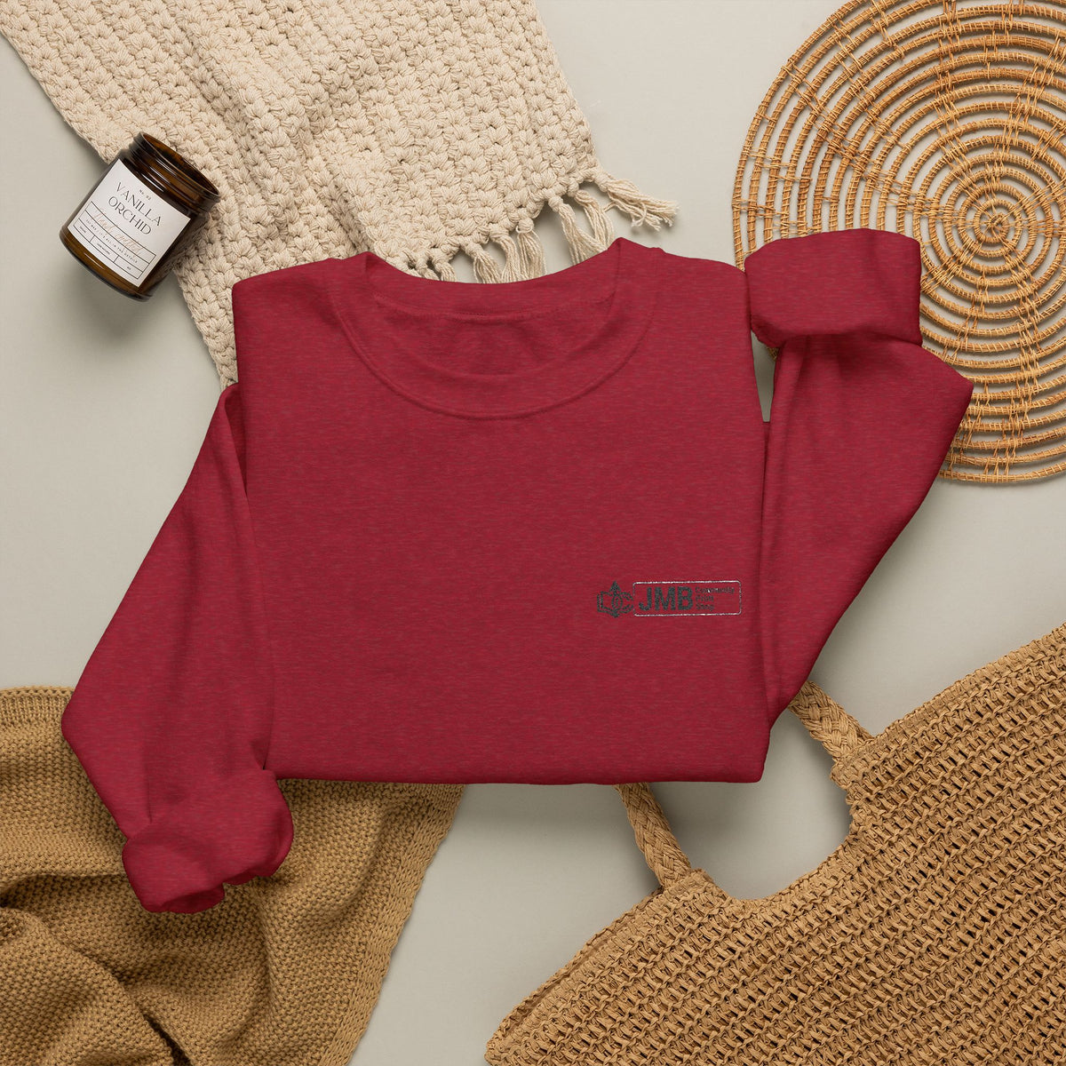 JMB Community Print Shop Embroidered Crewneck Sweatshirt — Logo Chest Design