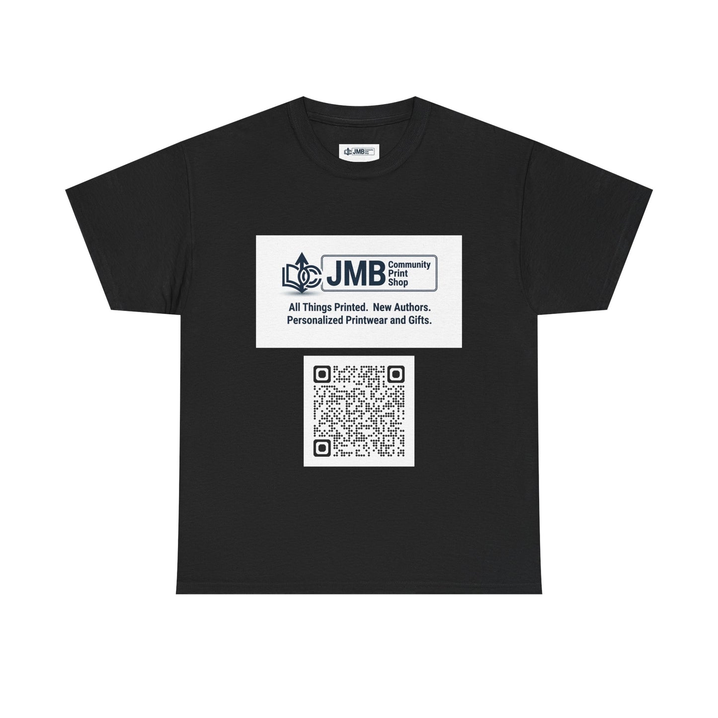 JMB Community Print Shop Logo Tee — Personalized Print & New Authors Promotional T‑Shirt
