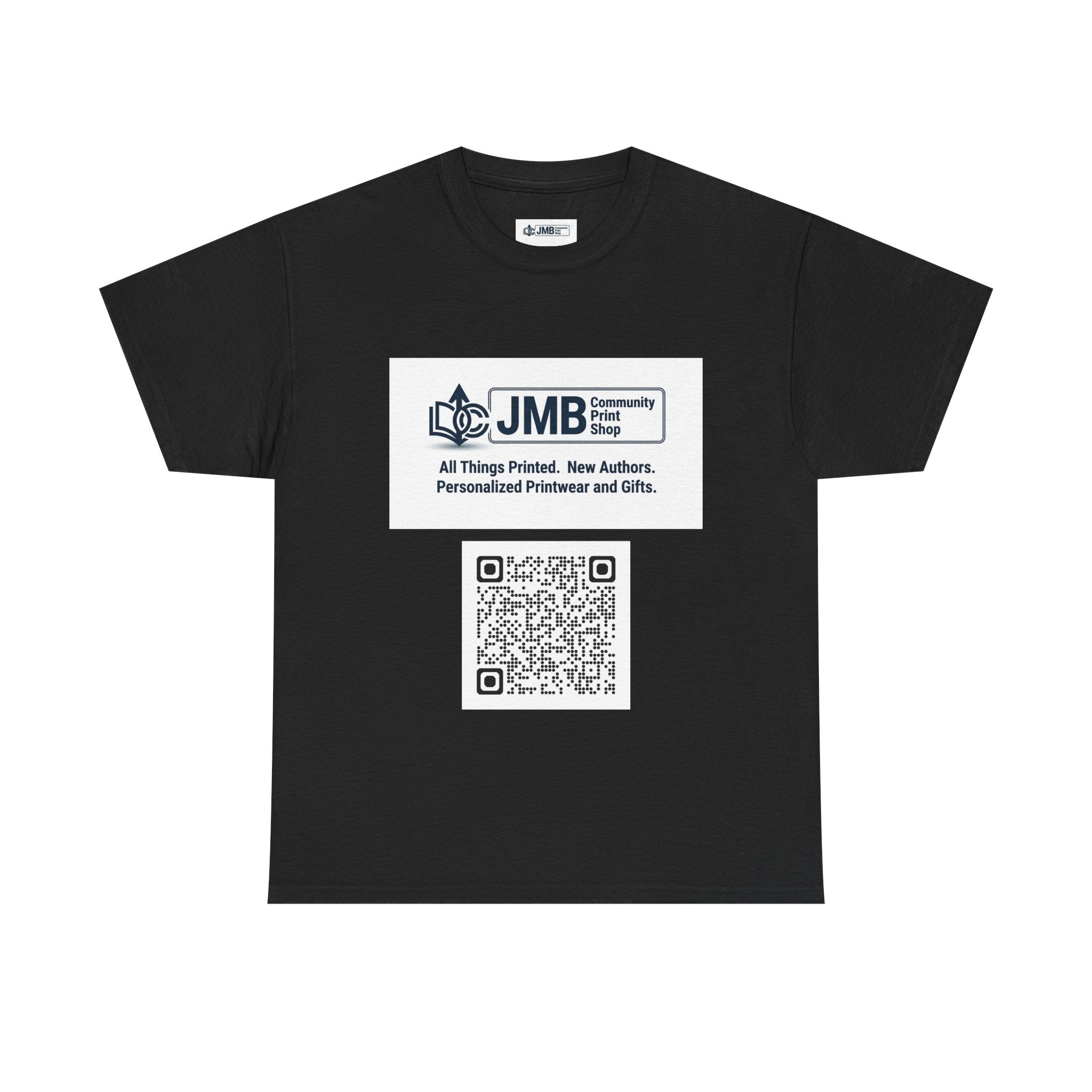 JMB Community Print Shop Logo Tee — Personalized Print & New Authors Promotional T‑Shirt