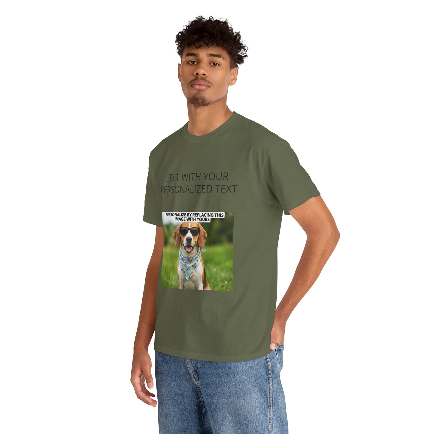 Fully Customizable Multi-Photo T-Shirt – Personalized Text & Image 2-Zone Tee