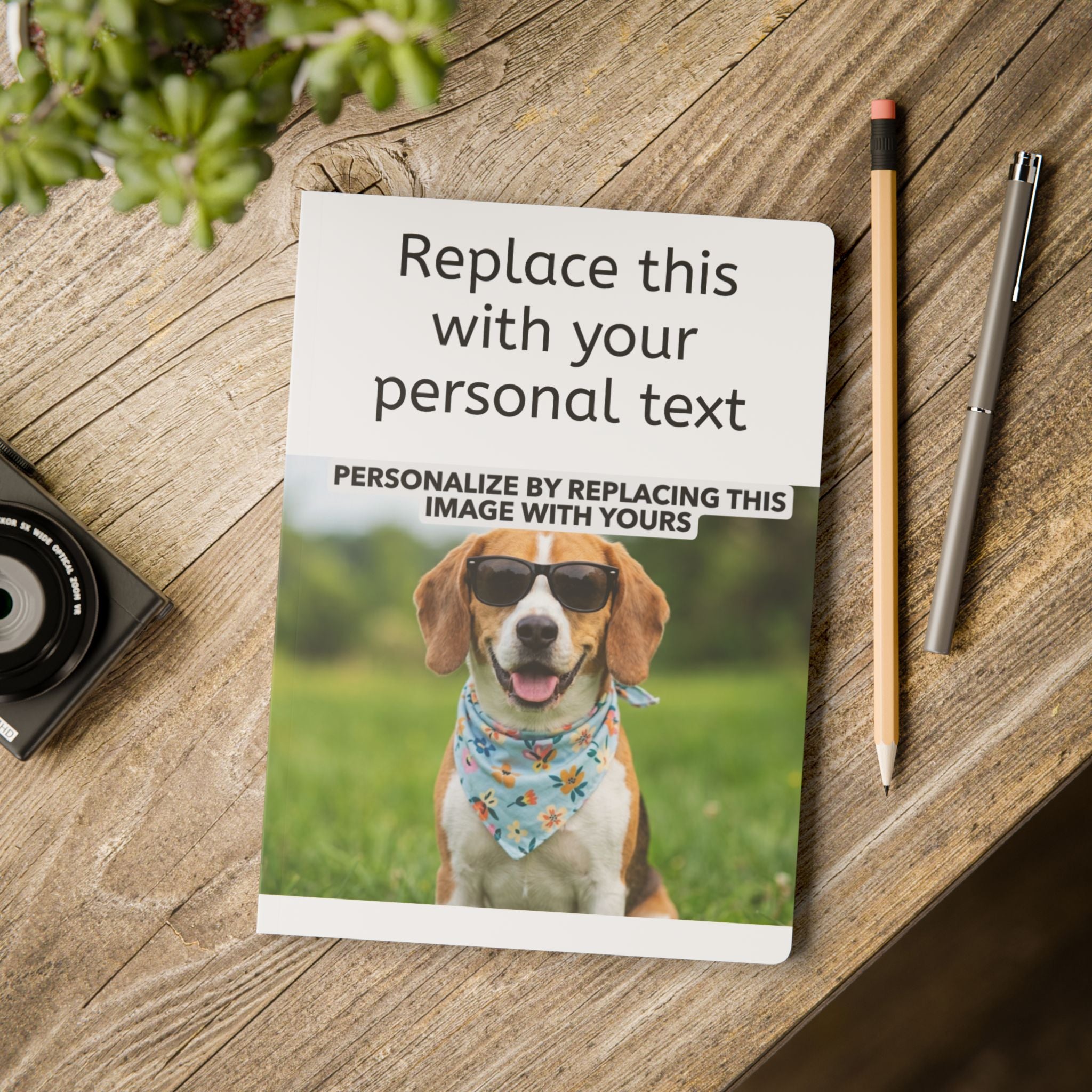 Personalized Photo Journal — Custom Softcover Notebook with Your Image & Text