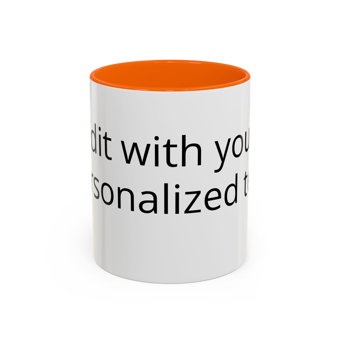 Personalized Accent Coffee Mug — Custom Text Black-Trim 11/15oz