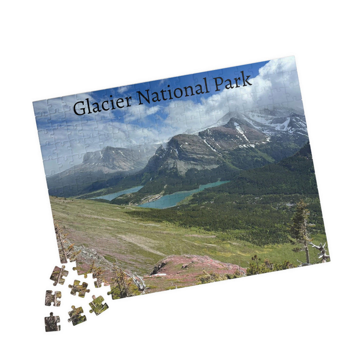 Glacier National Park Scenic Jigsaw Puzzle — Mountain Lakes Landscape (110/252/520/1014 pcs)