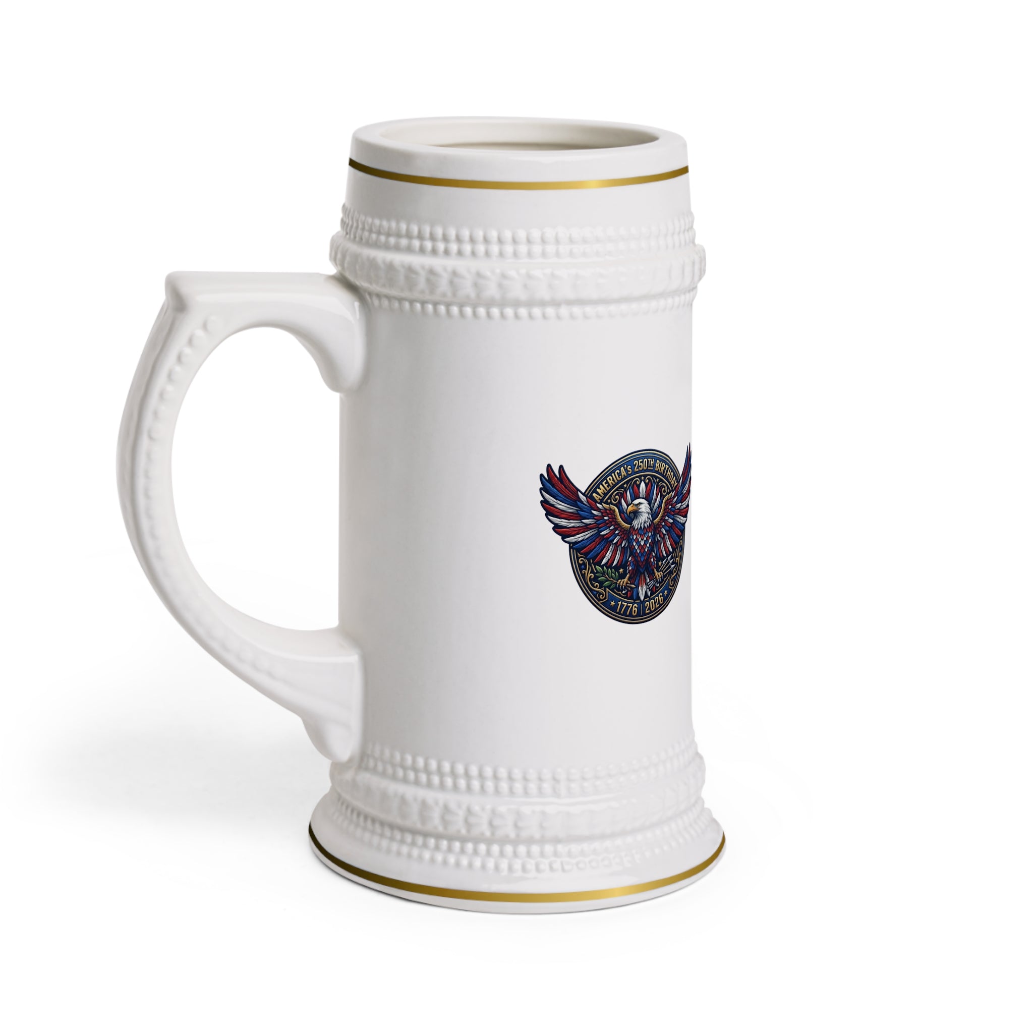 America's 250th Classic Beer Stein Mug – Patriotic Eagle Seal Vintage Bierkrug
