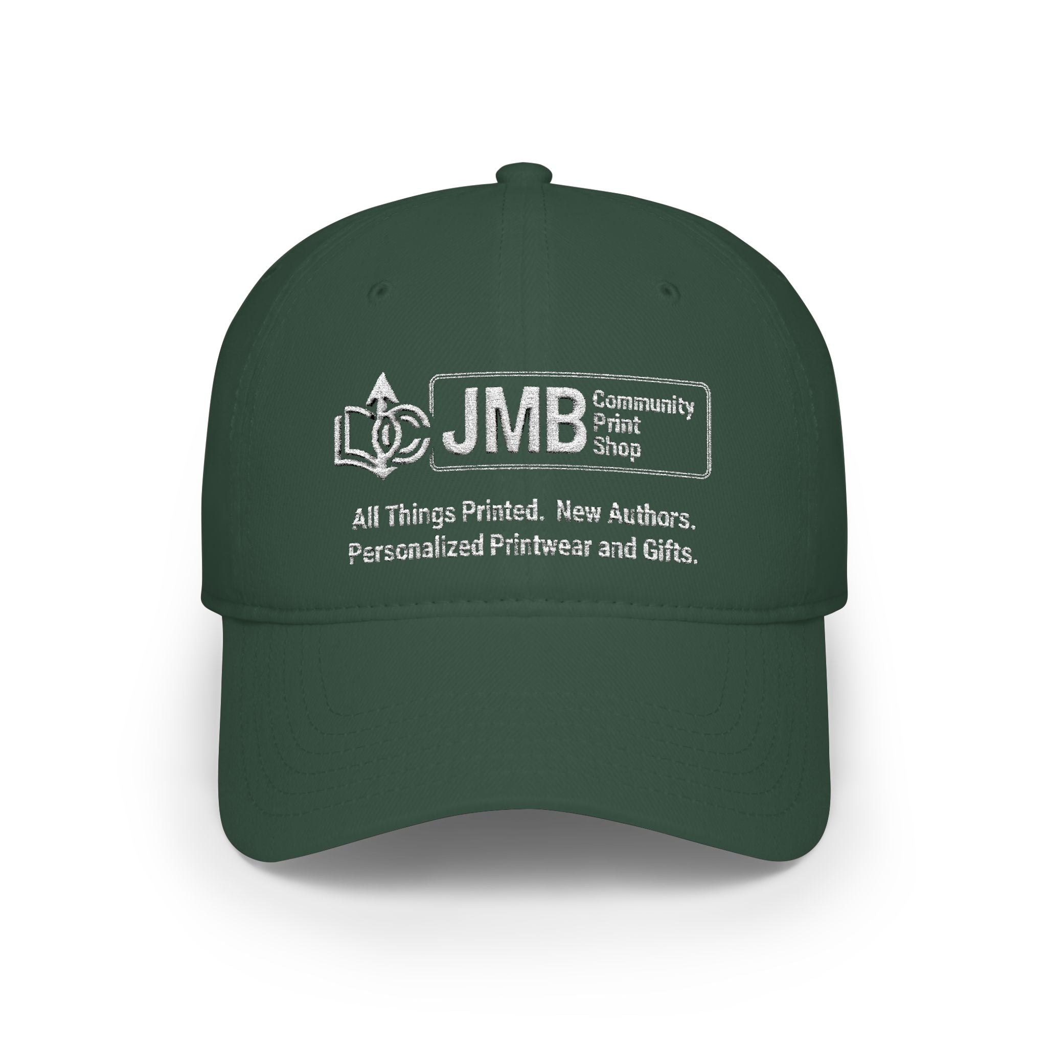 DYW - Embroidered Low Profile Baseball Cap — JMB Community Print Shop White Logo Hat