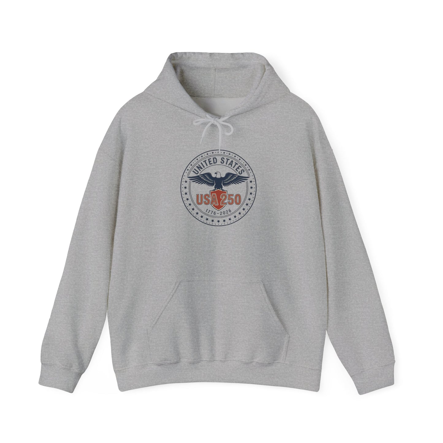 USA 250th Anniversary Hoodie | 250 Years Patriotic Emblem, Independence Celebration