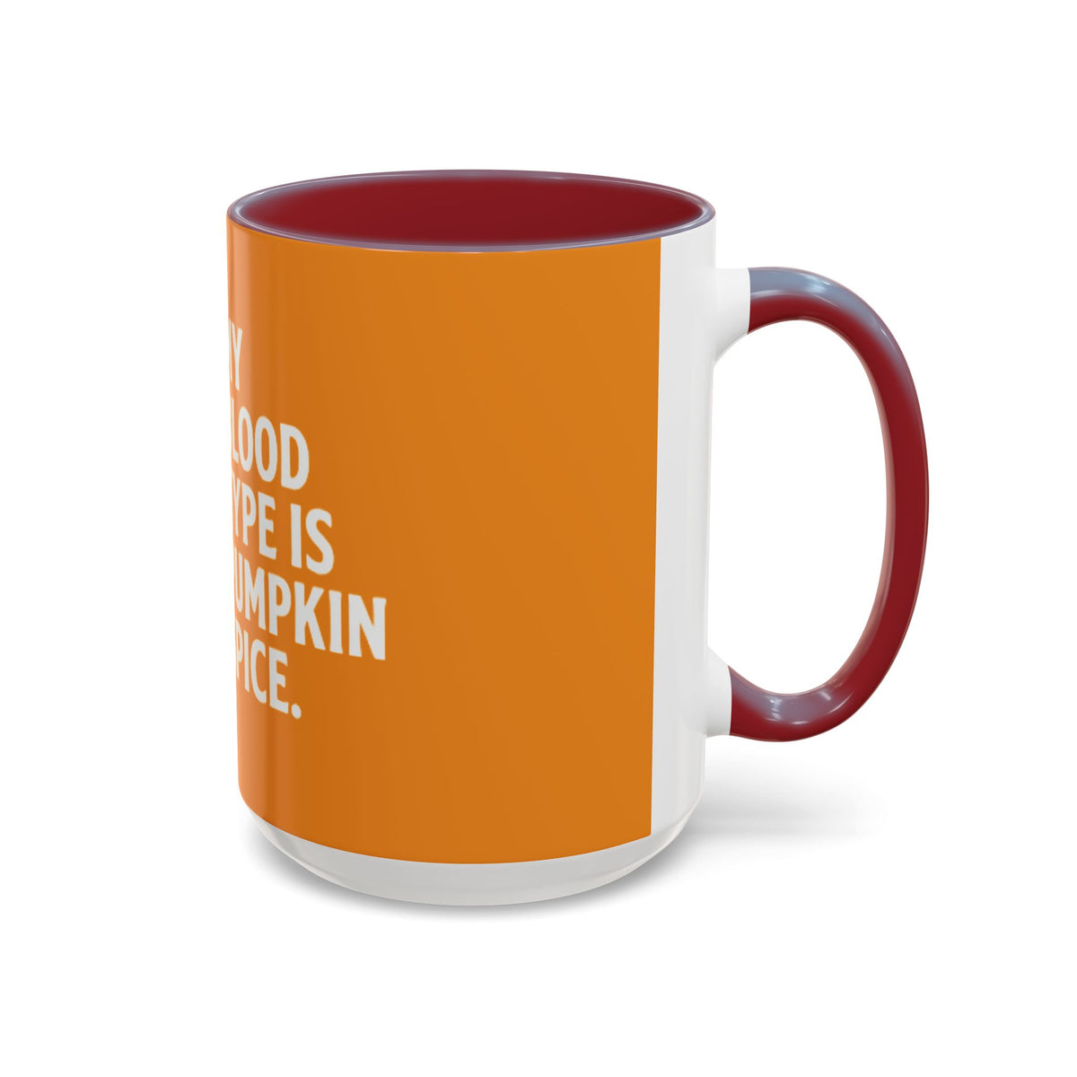 Pumpkin Spice Skull Coffee Mug — “My Blood Type Is Pumpkin Spice” Accent Mug