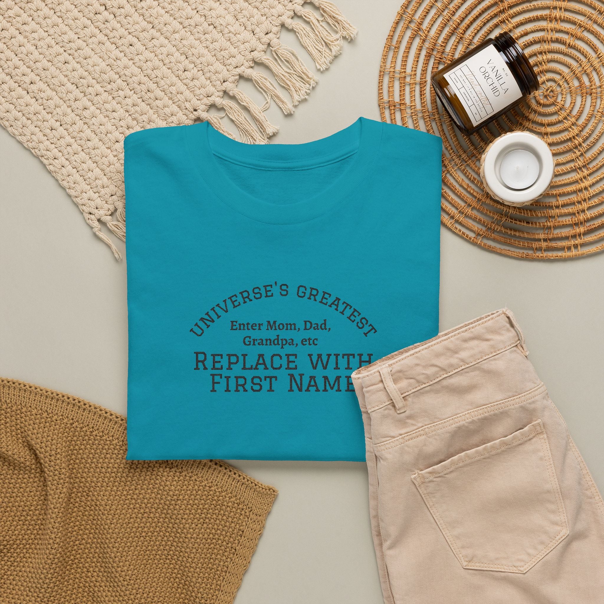 Universe's Greatest Mom, Dad, or More Personalized and Embroidered T-Shirt