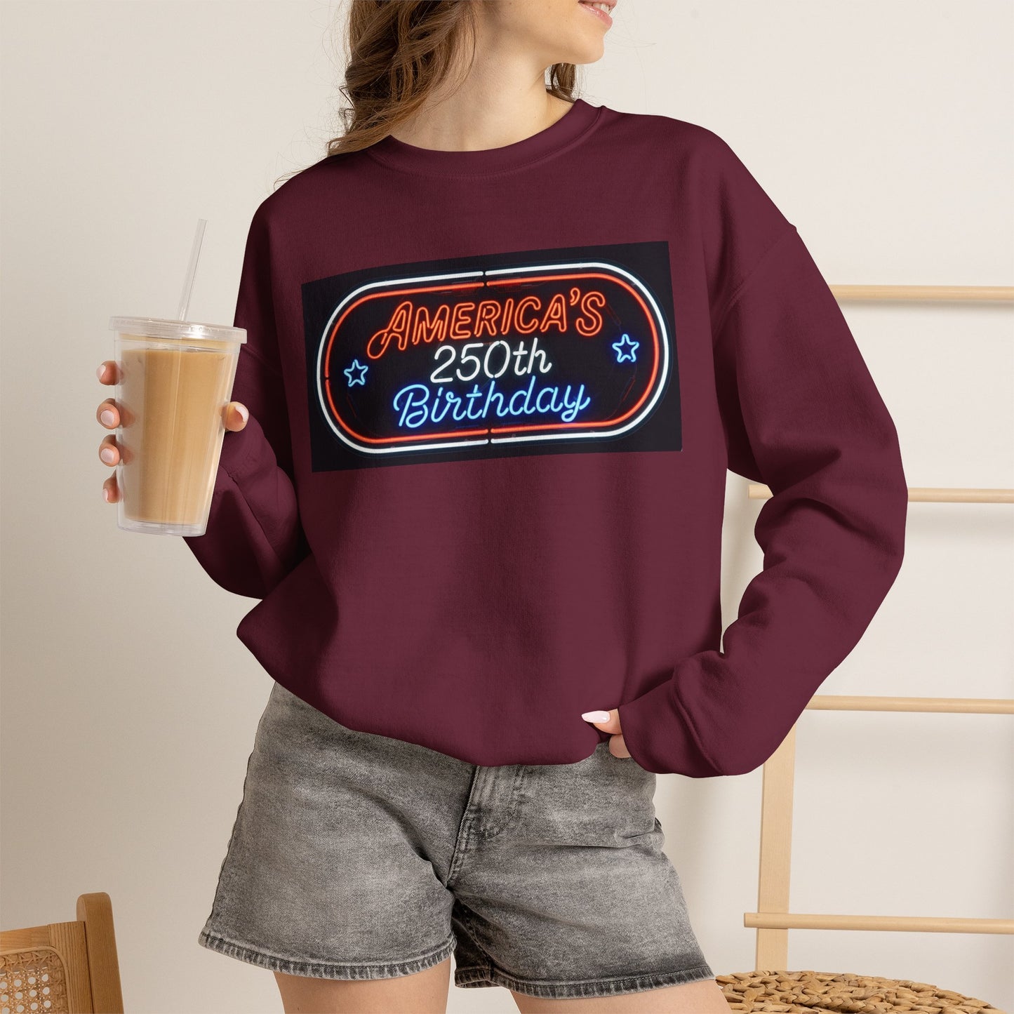 America's 250th Birthday Sweatshirt — Patriotic 4th of July Crewneck