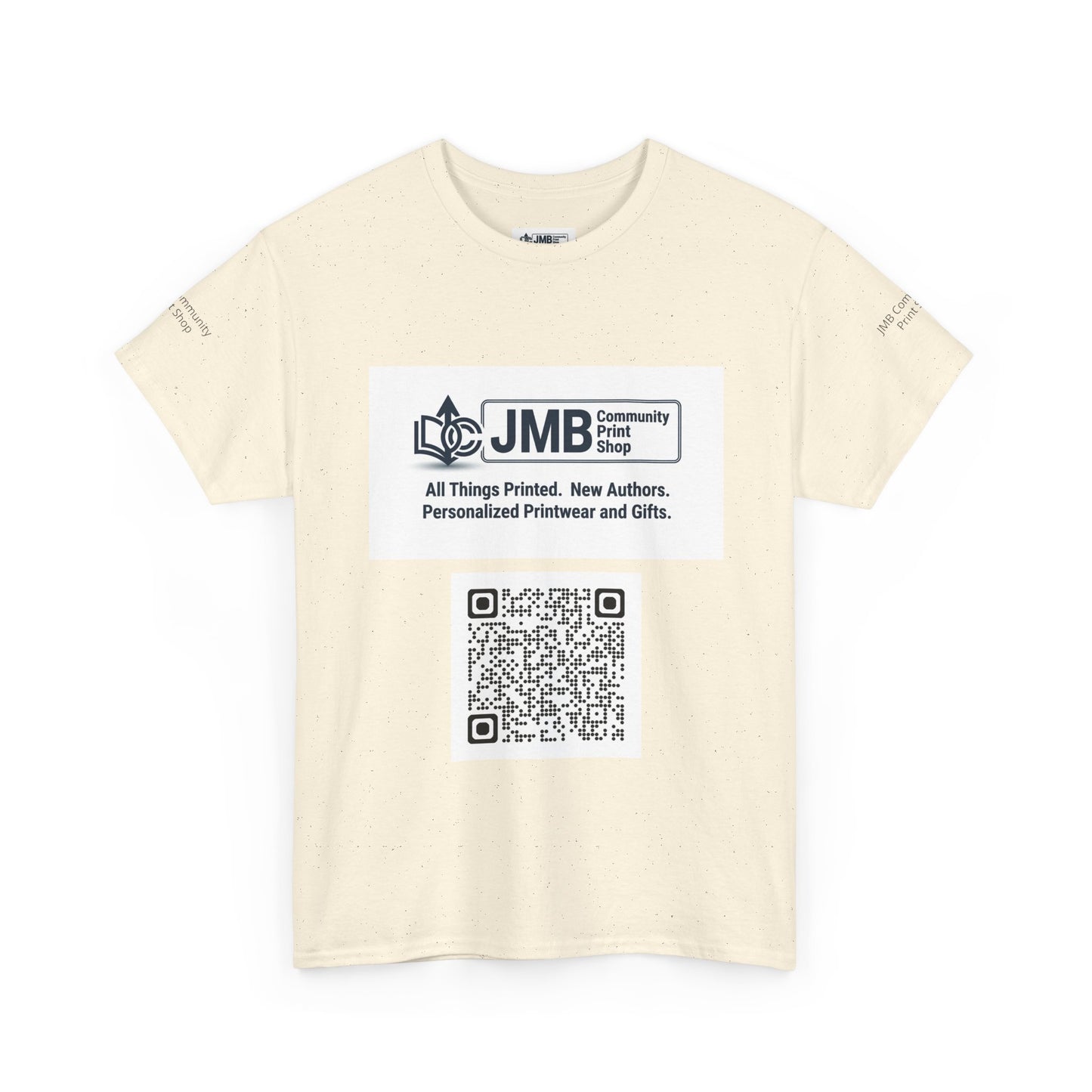 JMB Community Print Shop Logo Tee — Personalized Print & New Authors Promotional T‑Shirt