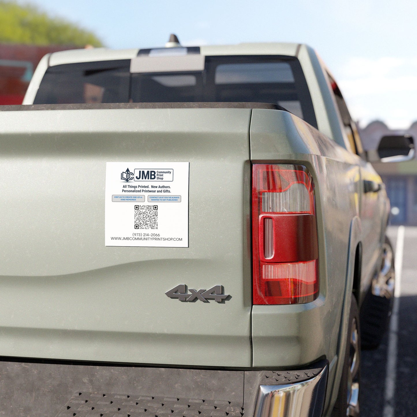 JMB Community Print Shop QR Car Magnet — Promotional Business Logo Magnet