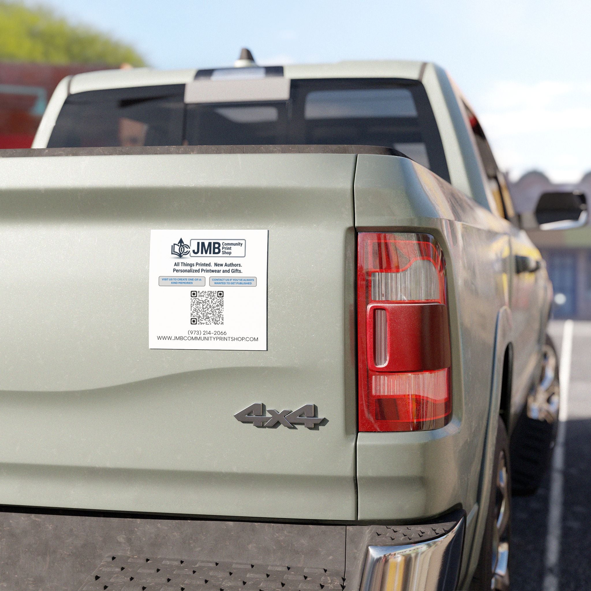 JMB Community Print Shop QR Car Magnet — Promotional Business Logo Magnet