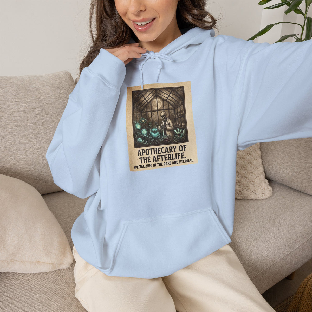 Apothecary of the Afterlife Hoodie – Gothic Vintage Potion Shop Sweatshirt