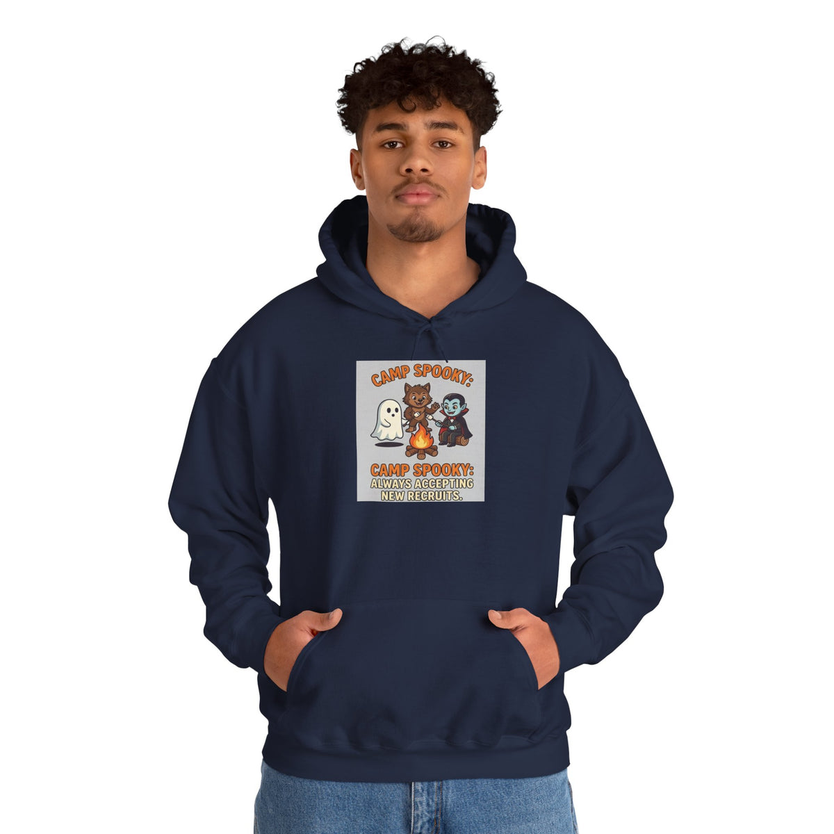 Halloween Camp Ghost Hoodie — "Camp Spooky" Cute Ghosts & Bonfire Sweatshirt
