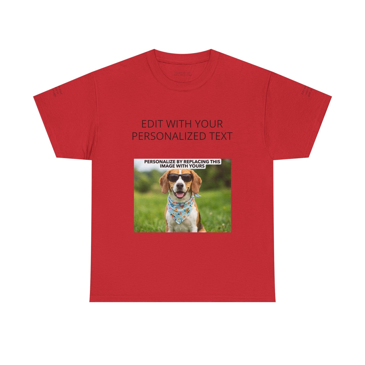 Fully Customizable Multi-Photo T-Shirt – Personalized Text & Image 5-Zone Tee