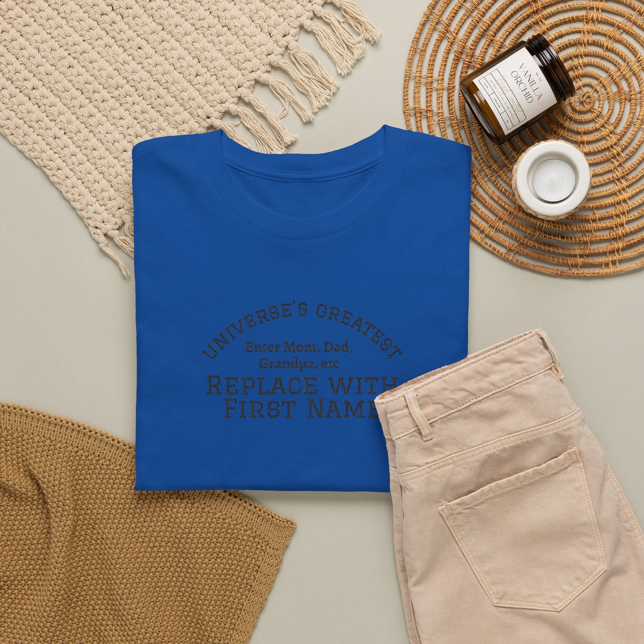Universe's Greatest Mom, Dad, or More Personalized and Embroidered T-Shirt