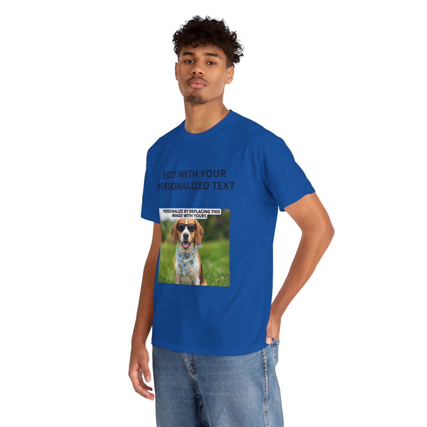 Fully Customizable Multi-Photo T-Shirt – Personalized Text & Image 2-Zone Tee