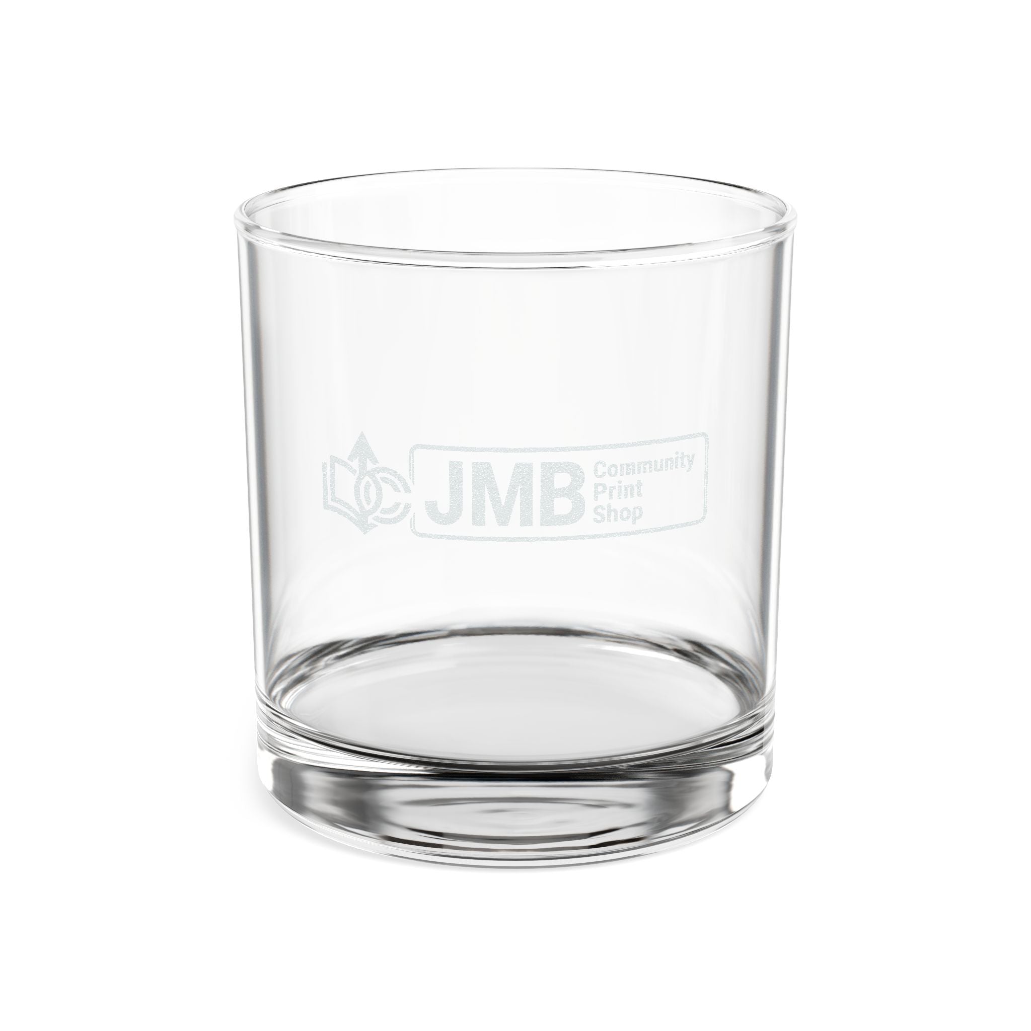 JMB Community Print Shop Engraved 10.5 oz Whiskey Glass — Personalized Rocks Tumbler
