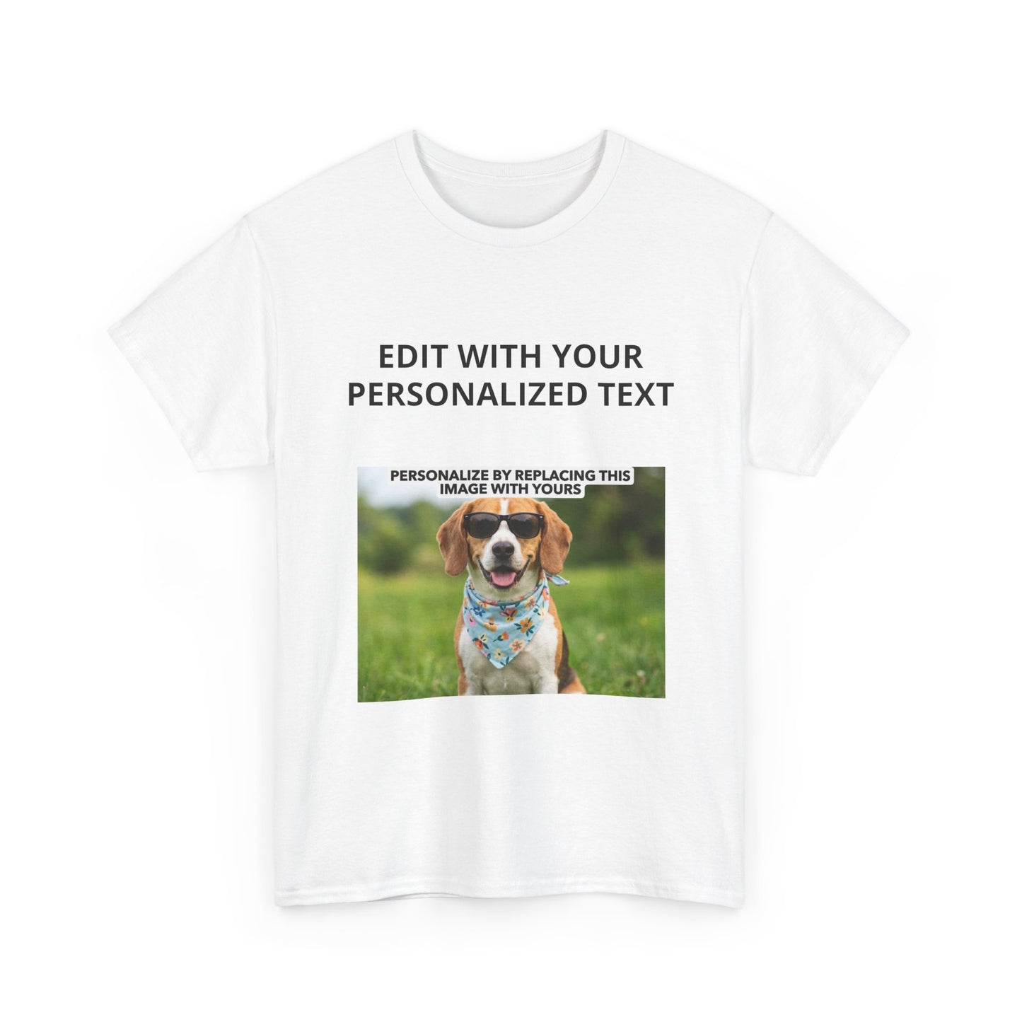 Fully Customizable Multi-Photo T-Shirt – Personalized Text & Image 2-Zone Tee