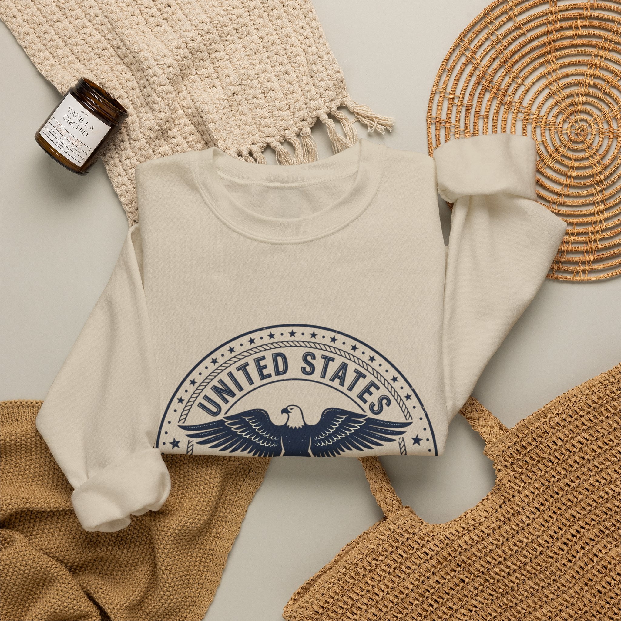 USA 250th Birthday Eagle Crest Crewneck Sweatshirt – United States 1776–2026 Design