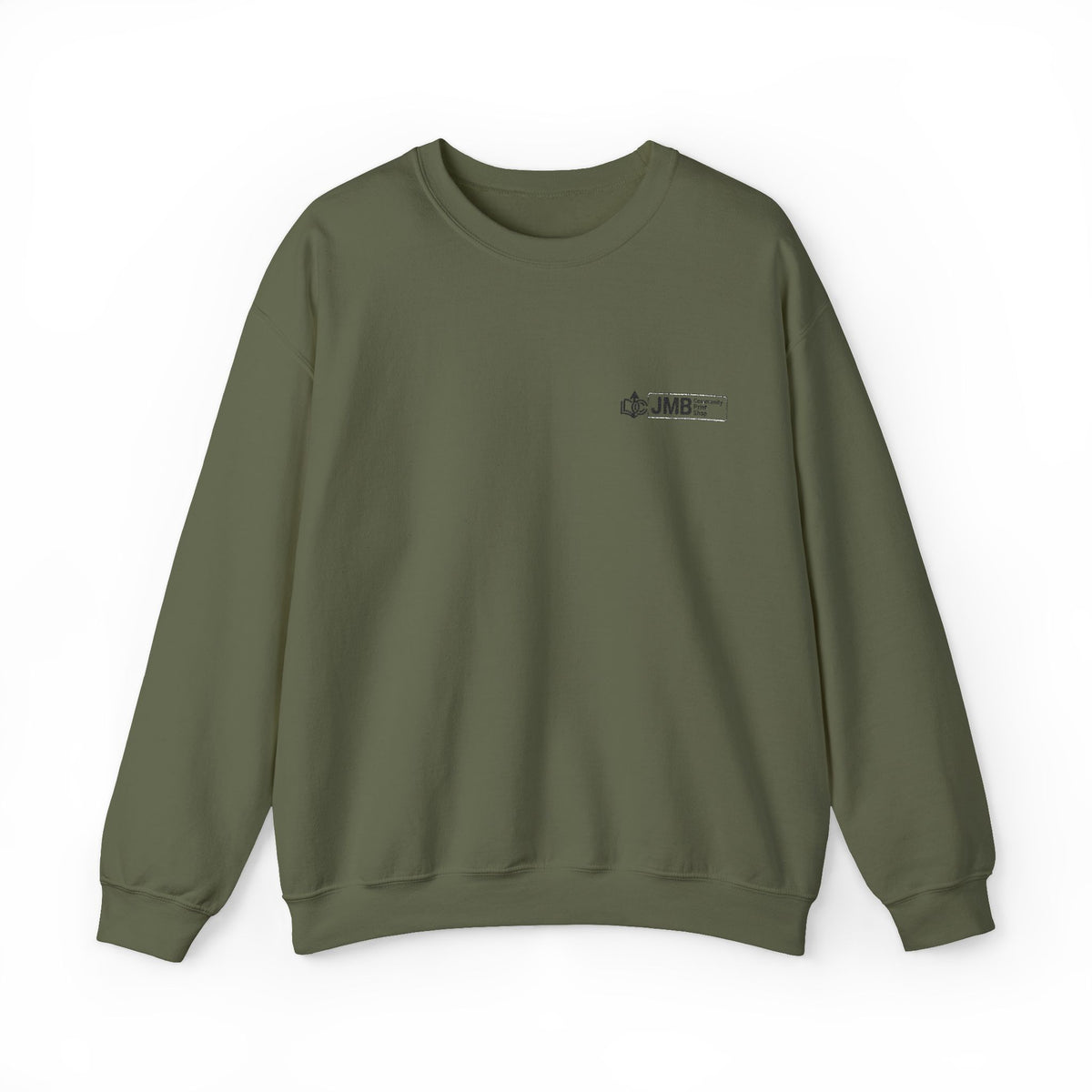 JMB Community Print Shop Embroidered Crewneck Sweatshirt — Logo Chest Design