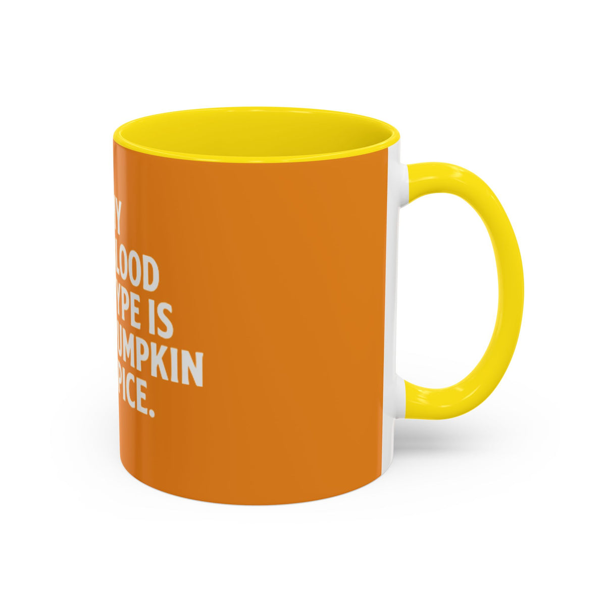 Pumpkin Spice Skull Coffee Mug — “My Blood Type Is Pumpkin Spice” Accent Mug