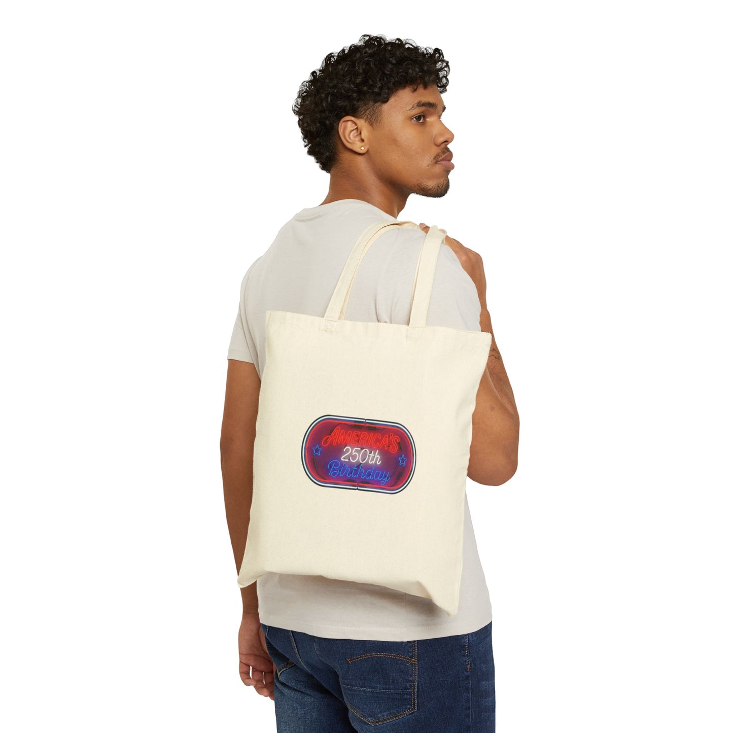 Vintage America's 250th Birthday Canvas Tote Bag