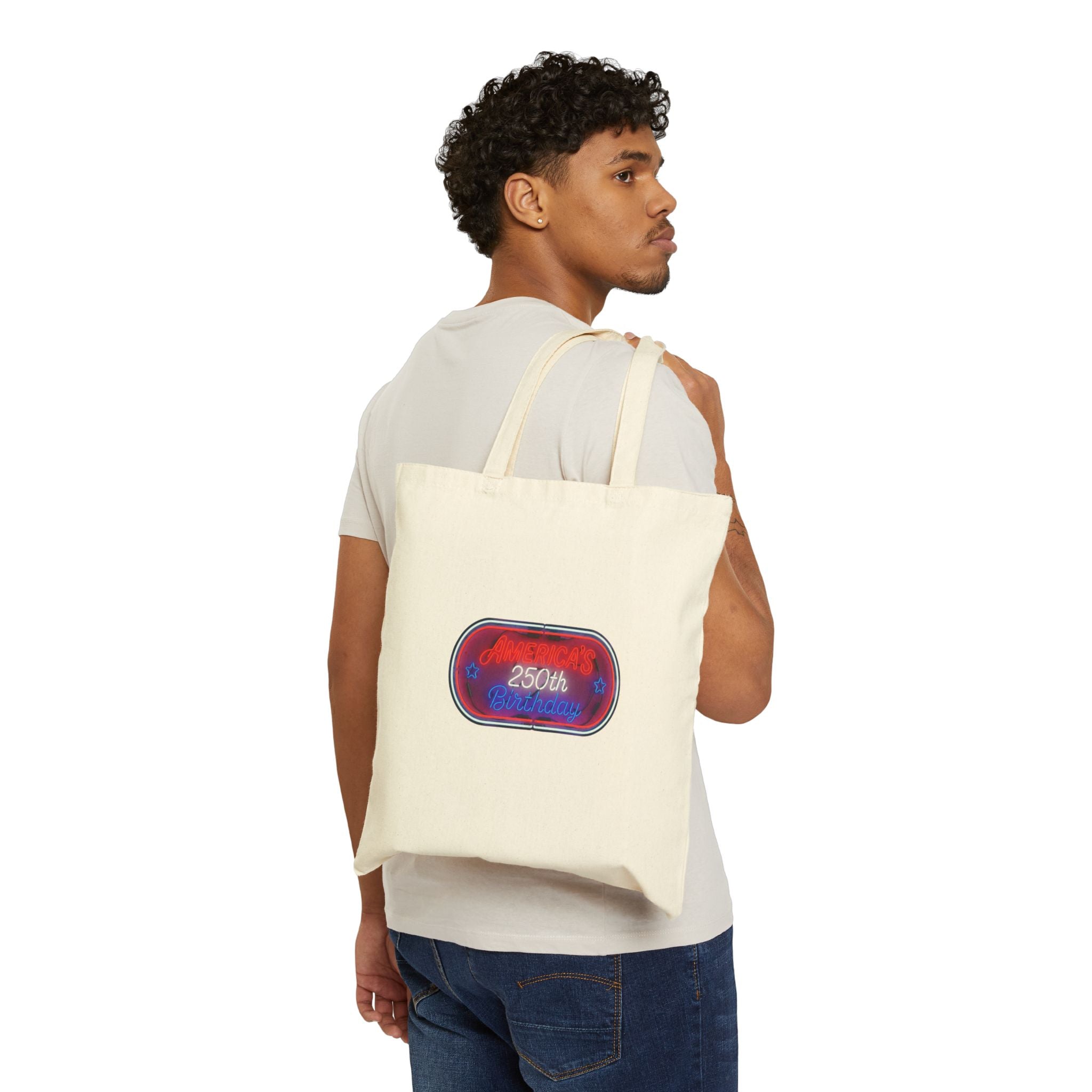 Vintage America's 250th Birthday Canvas Tote Bag