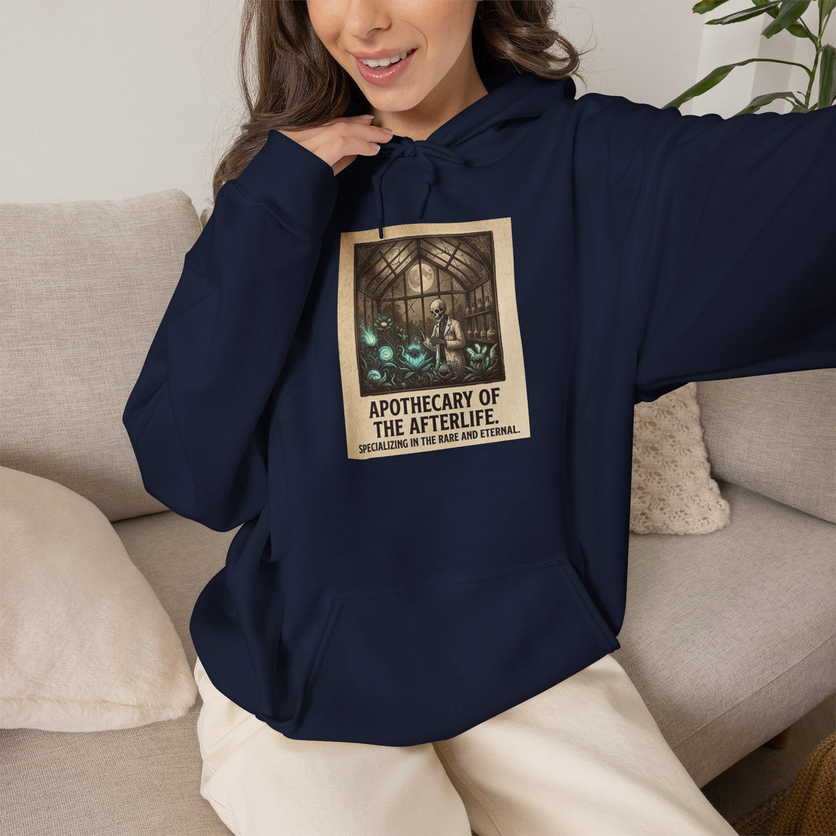 Apothecary of the Afterlife Hoodie – Gothic Vintage Potion Shop Sweatshirt
