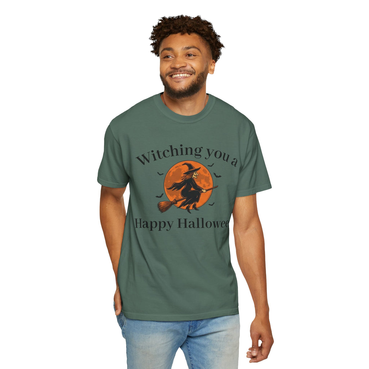 Halloween Witch T-Shirt — "Witching You a Happy Halloween" Graphic Tee